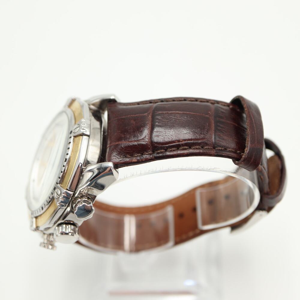 Guess Two Tone Split Second Chronograph 46mm Watch Brown Leather w New Battery - Picture 13 of 16
